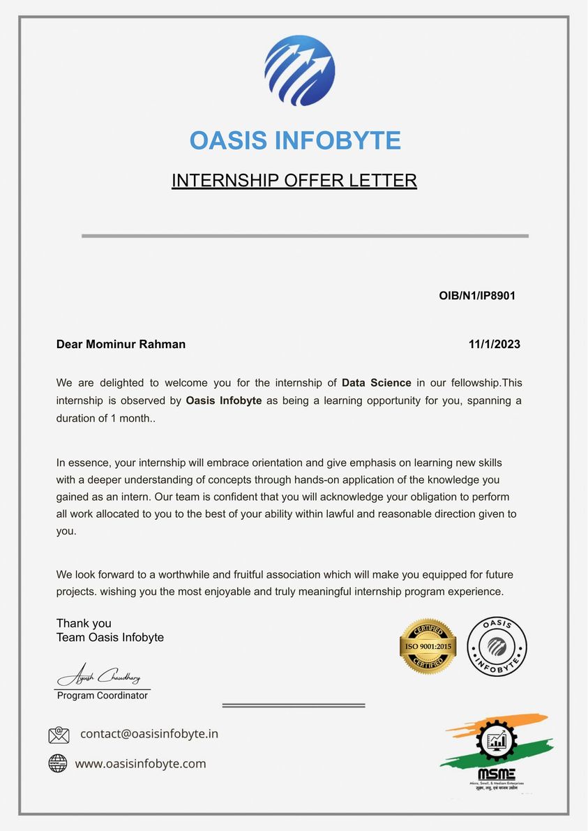 internship offer letter certificate image